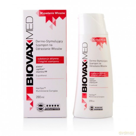 L`BIOTICA Biovax Med Dermo-Stymulujący Szampon na odrastanie włosów 200 ml