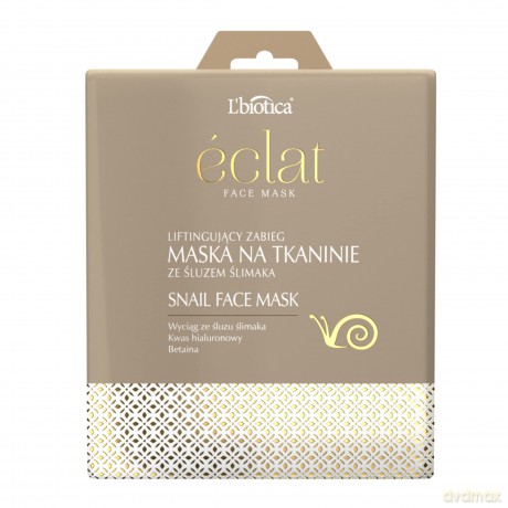 L`BIOTICA Eclat Maska ze Śluzem Ślimaka na tkaninie - liftingujący zabieg 23ml