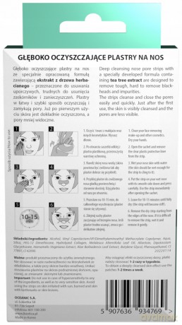 L`BIOTICA Głeboko Oczyszczające Plastry na nos - Tea Tree Extract-3szt