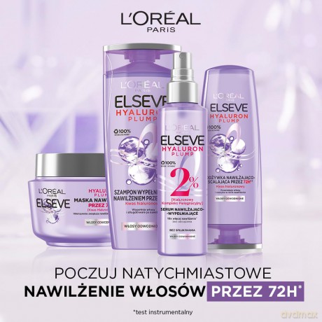 Loreal Elseve Hyaluron Plump Maska nawilżająca (przez 72H) do włosów odwodnionych 300 ml