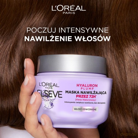 Loreal Elseve Hyaluron Plump Maska nawilżająca (przez 72H) do włosów odwodnionych 300 ml