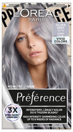 Loreal Preference Vivid Colors Farba do włosów nr 10.112 Silver Grey (Soho) 1op.