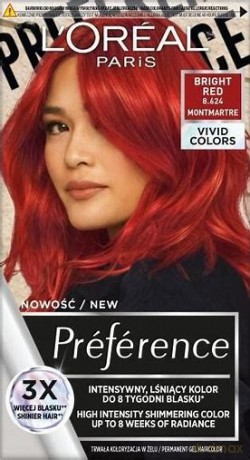 Loreal Preference Vivid Colors Farba do włosów nr 8.624 Bright Red (Montmartre) 1op.