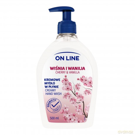 On Line Mydło kremowe w płynie Wiśnia i Wanilia - dozownik 500 ml
