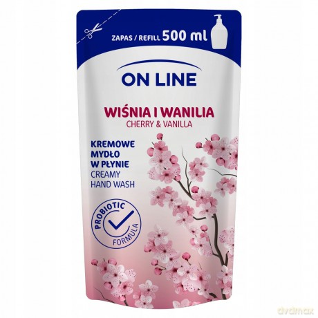 On Line Mydło kremowe w płynie Wiśnia i Wanilia - uzupełnienie 500 ml