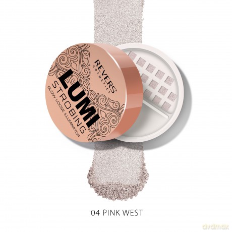 REVERS Puder sypki LUMI STROBING GLOW LOOSE HIGHLITER 4 Pink West - 8 g