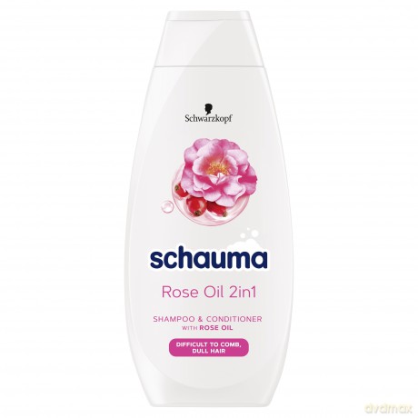 Schwarzkopf Schauma Szampon i odżywka Rose Oil 2in1 do włosów splątanych i matowych 400 ml