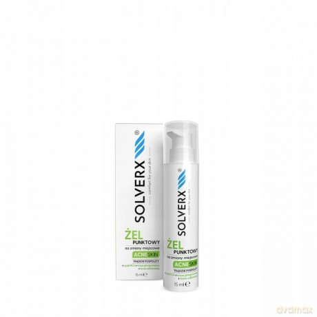 SOLVERX Acne Skin Żel punktowy na zmiany miejscowe - przeciwtrądzikowy 15ml