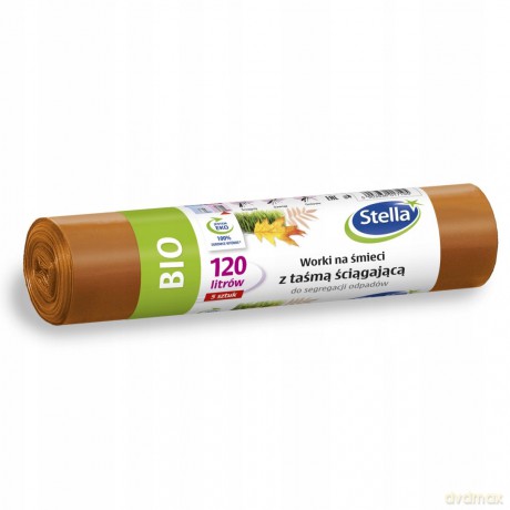 STELLA Worki z taśmą ściąg. d/segr. 120l BIO