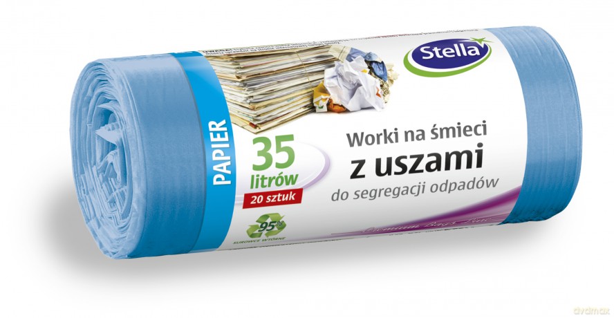 STELLA Worki z uszami do segregacji 35l PAPIER 20szt