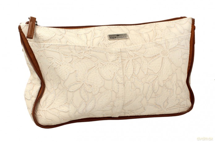 Top Choice Kosmetyczka damska "LACE" (98611) - beżowa lub kremowa