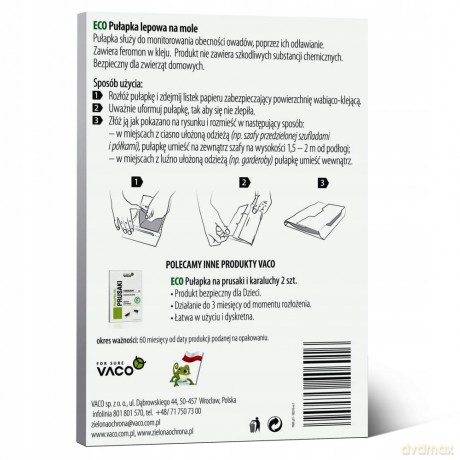 VACO ECO Pułapka na mole kuchenne i ubraniowe 2w1