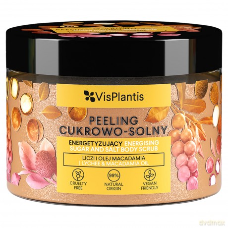 Vis Plantis Peeling cukrowo-solny energetyzujący - Liczi i Olej Macadamia 350g