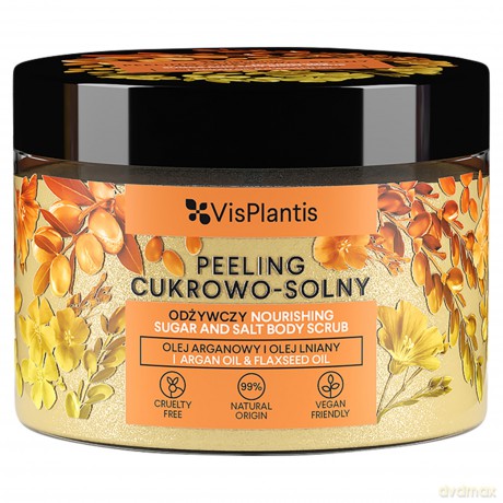 Vis Plantis Peeling cukrowo-solny odżywczy - Olej Arganowy i Olej Lniany 350g