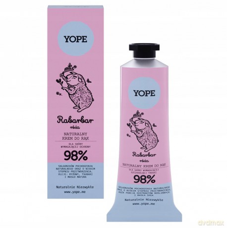 YOPE Naturalny Krem do rąk RABARBAR I RÓŻA 50 ml