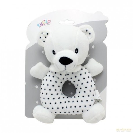 Grzechotka Miś czarno-biały 18 cm