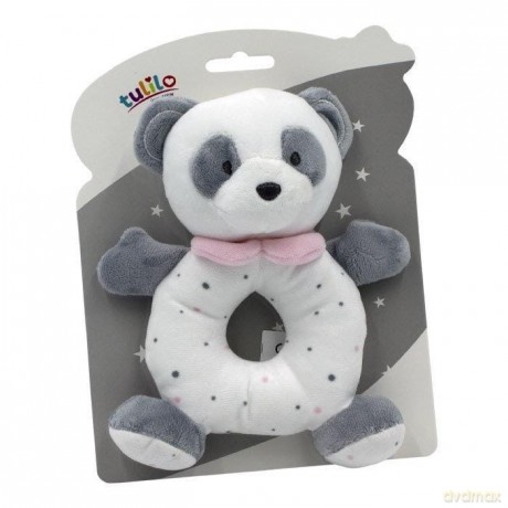 Grzechotka Panda różowa 18 cm