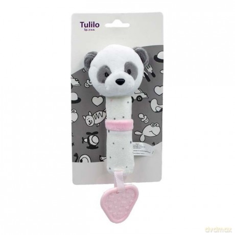 Zabawka z dźwiękiem - Panda różowa 16 cm