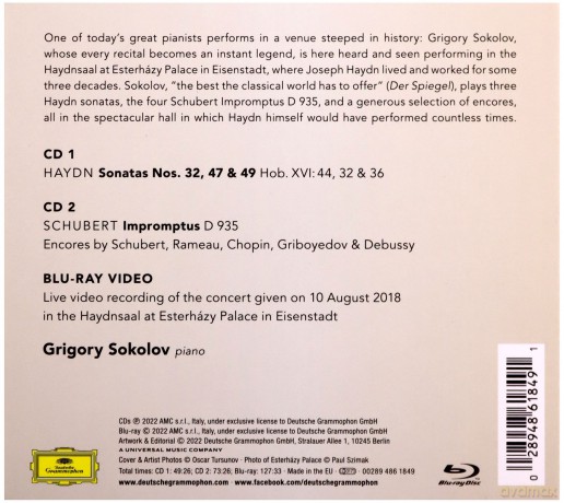 Grigory Sokolov: Grigory Sokolov At Esterhazy Palace [Blu-Ray]+[2CD]
