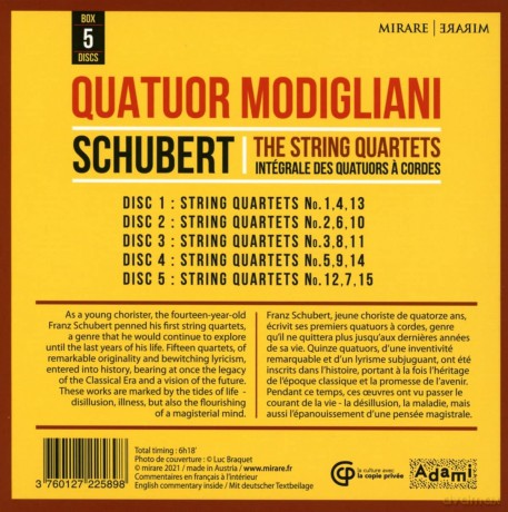 Schubert: The Complete String Quartets Quatuor Modigliani [5CD]