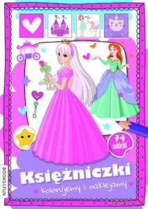Księżniczki. Kolorujemy i naklejamy - Opracowanie zbiorowe [KSIĄŻKA]