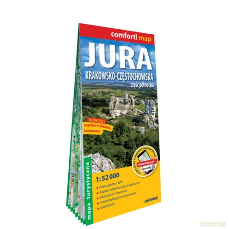 Jura Krakowsko-Częstochowska Część północna; aminowana mapa turystyczna 1:52 000