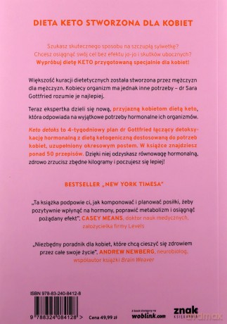 Keto detoks 4-tygodniowy plan dla zrzucenia zbędnych kilogramów i odzyskania równowagi hormonalnej - Sara Gottfried [KSIĄŻKA]