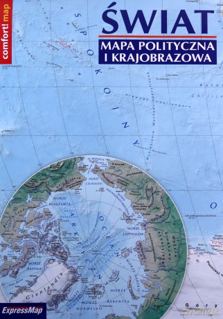 Świat Mapa polityczna i krajobrazowa laminowana mapa XXL 1:31 000 000