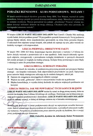 Lekcje Warte Miliardy Dolarów (broszurowa) - Paul B. Carroll, Chunka Mui [KSIĄŻKA]