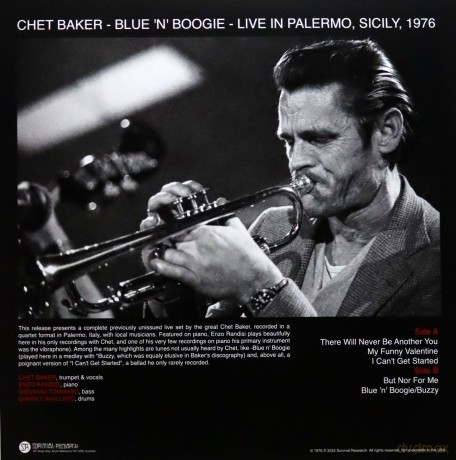 Chet Baker Quartet: Blue N Boogie: Live In Palermo Sicily 1976 [Winyl]