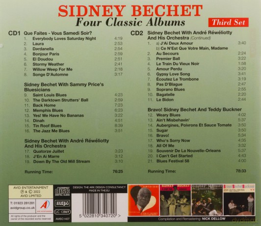 Sidney Bechet: Four Classic Albums (Que Faites - Vous Samedi Soir? / Sidney Bechet With Sammy Prices Bluesicians / Sidney Bechet With Andre Reweliotty And His Orchestra / Bravo! Sidney Bechet And Teddy Buckner) [2xCD]