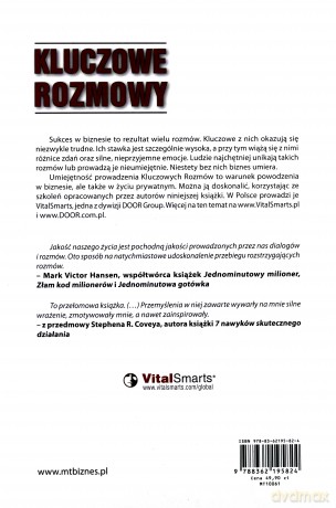 Kluczowe Rozmowy Jak Prowadzić Rozmowę Gdy Stawka W Grze Jest Wysoka - Kerry Patterson, John Grenny, Ron Mcmillan, Al Switzler [KSIĄŻKA]
