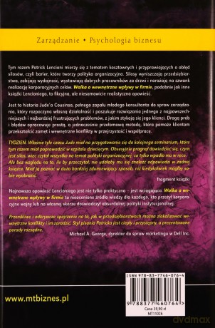 Walka O Wewnętrzne Wpływy W Firmie (twarda) - Patrick Lencioni [KSIĄŻKA]