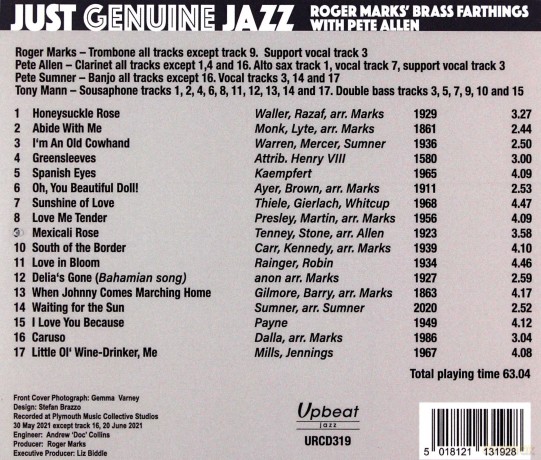 Roger Marks Brass Farthings With Pete Allen: Just Genuine Jazz [CD]