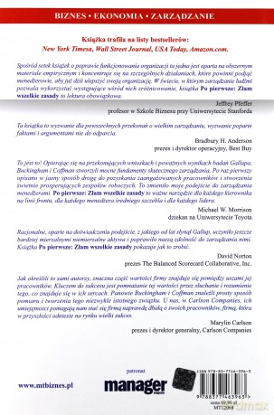 Po Pierwsze Złam Wszystkie Zasady Co Najwięksi Menadżerowie Na Świecie Robią Inaczej (twarda) - Marcus Buckingham, Curt Coffman [KSIĄŻKA]