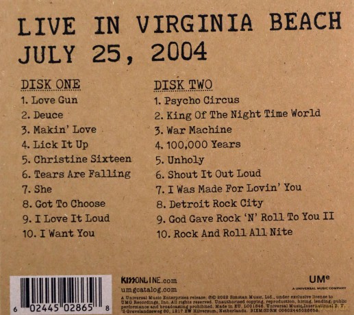 Kiss: Off The Soundboard: Live In Virginia Beach - July 25. 2004 [2xCD]