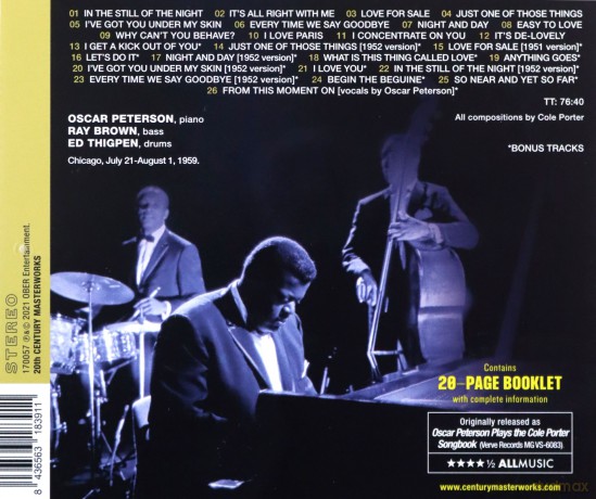 Oscar Peterson: Plays The Cole Porter Songbook (+14 Bonus Track) (20-Page Booklet) [CD]
