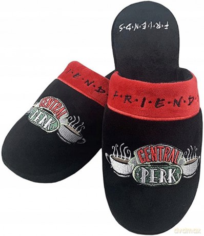 Friends Przyjaciele Central Perk kapcie damskie czarno-czerwone (rozmiar: 38-41)