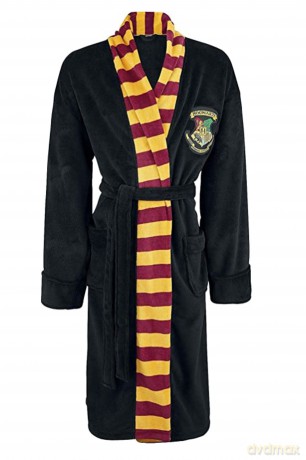 Hogwarts Harry Potter szlafrok damski czarny bez kaptura