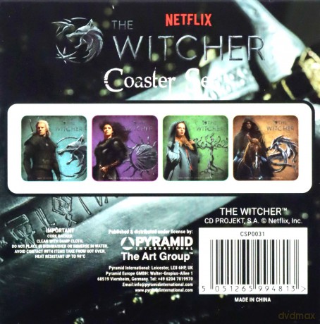 THE WITCHER (LEGENDARY) COASTER SETS (4 pcs) / podkładki Wiedźmin (Legendary - zestaw 4 szt)