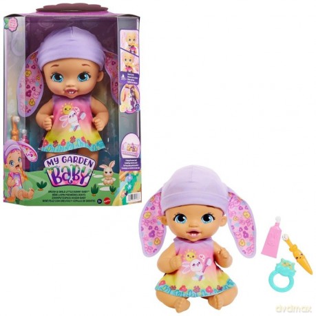 Lalka My Garden Baby Bobasek-Króliczek Myjemy ząbki fioletowa