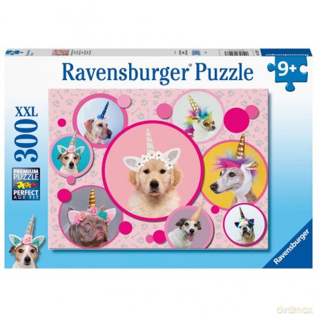 RAVENSBURGER 300 el. XXL Pieski jednorożce [PUZZLE]