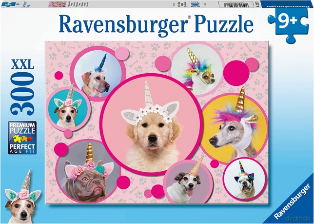 RAVENSBURGER 300 el. XXL Pieski jednorożce [PUZZLE]