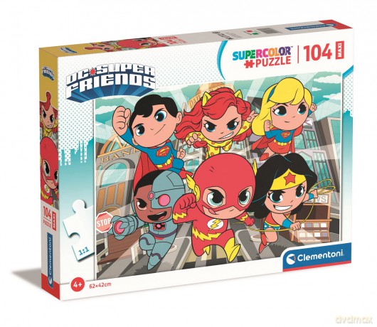 CLEMENTONI 104 maxi super kolor DC Super Friends 25720 [PUZZLE]