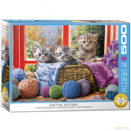 EUROGRAPHICS 500 el. Knittin' Kittens 6500-5500 [PUZZLE]