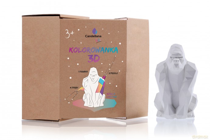 Kolorowanka 3D Goryl Low Poly