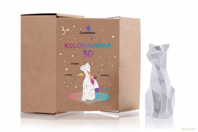 Kolorowanka 3D Kot Low Poly