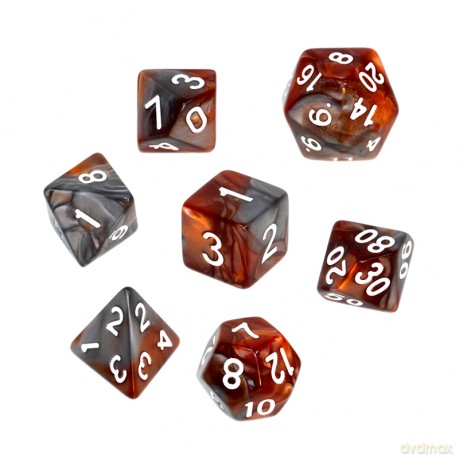 Komplet kości Rebel RPG dwukolorowe brązowo-szare [GRA]