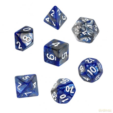 Komplet kości Rebel RPG dwukolorowe niebiesko-szare [GRA]