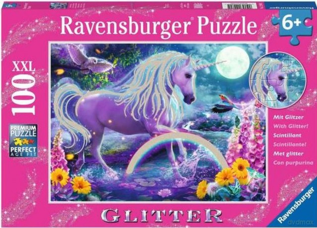 RAVENSBURGER 2D 100 el. Brokatowy jednorożec XXL 12980 [PUZZLE]